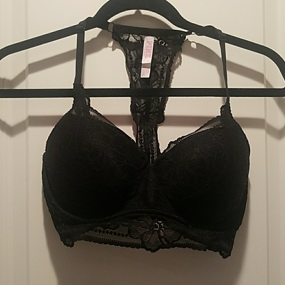 Black Lace Bralette Small PINK Victoria’s Secret